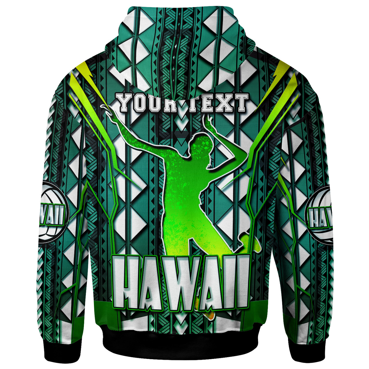 Hawaii Volleyball Hoodie - Custom Hawaii Volleyball Team With Polynesian Patterns Custom Name And Number Hoodie