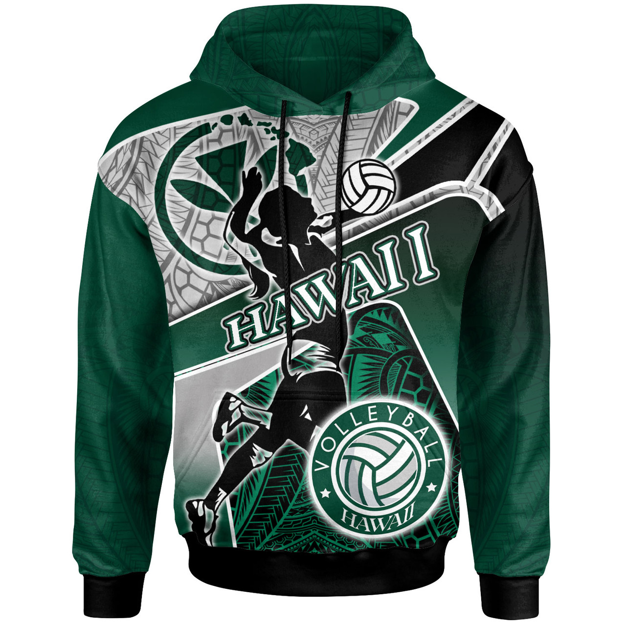 Hawaii Custom Personalised Hoodie - Hawaii Volleyball Sports Polynesian Patterns