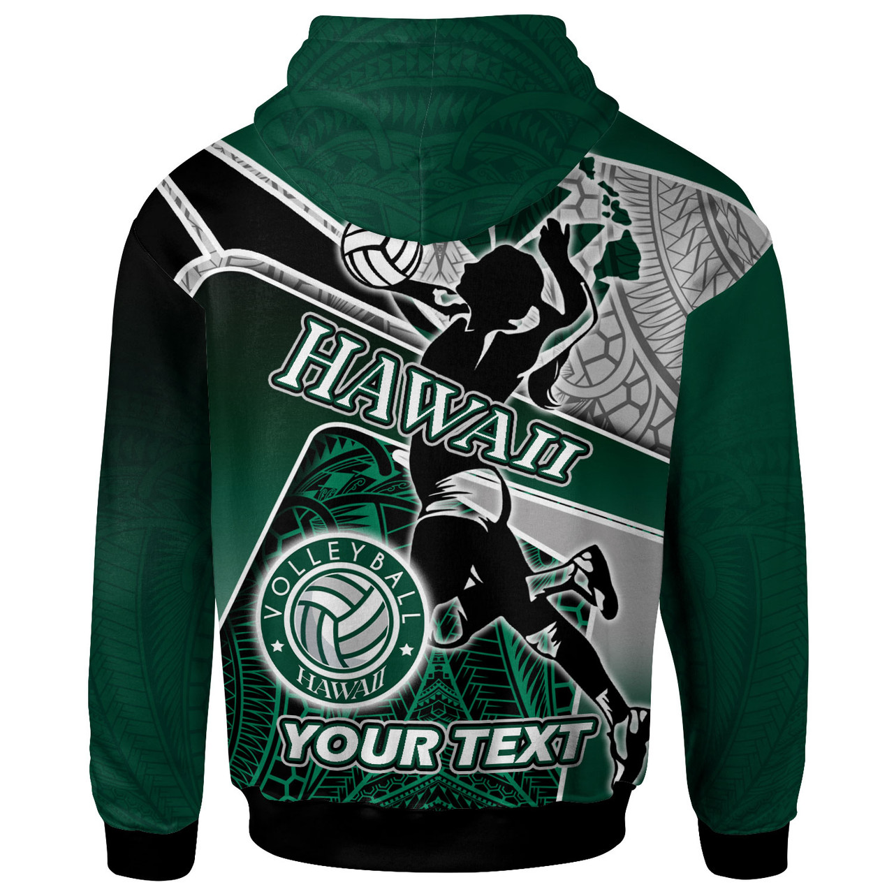 Hawaii Custom Personalised Hoodie - Hawaii Volleyball Sports Polynesian Patterns