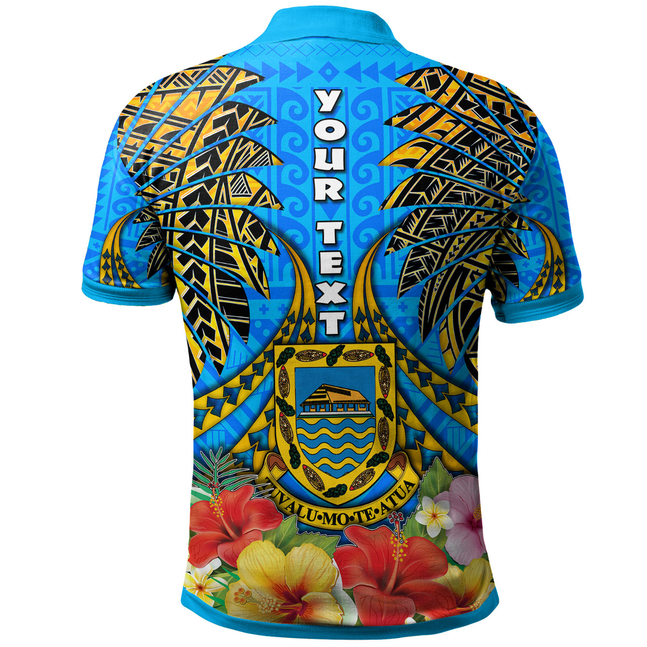 Tuvalu Polynesian Polo Shirt - Custom Tuvalu Independence Day with Polynesian Hibiscus Polo Shirt