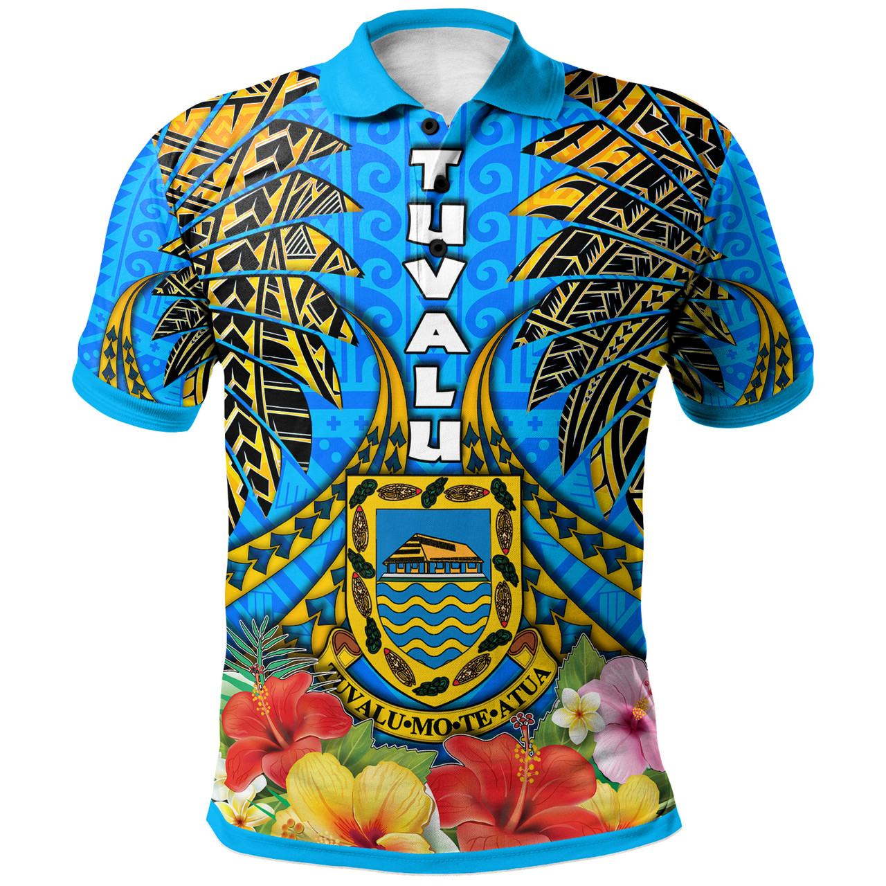 Tuvalu Polynesian Polo Shirt - Custom Tuvalu Independence Day with Polynesian Hibiscus Polo Shirt