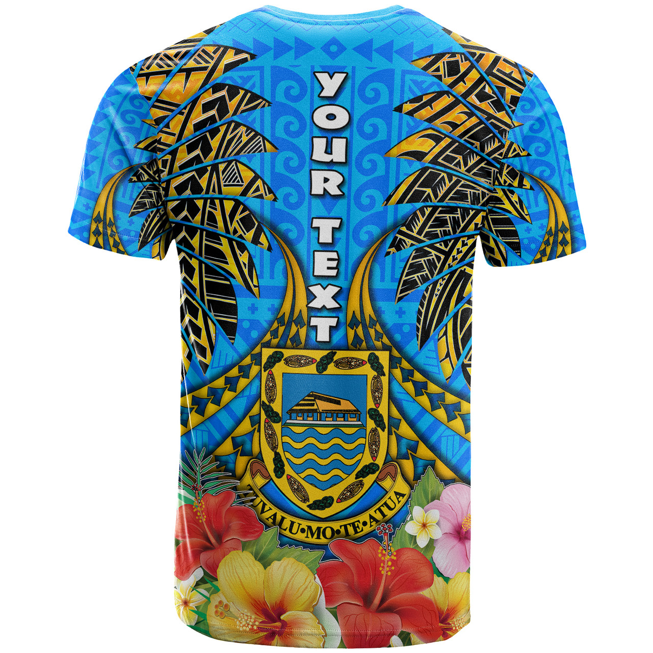 Tuvalu Polynesian T-Shirt - Custom Tuvalu Independence Day with Polynesian Hibiscus T-Shirt