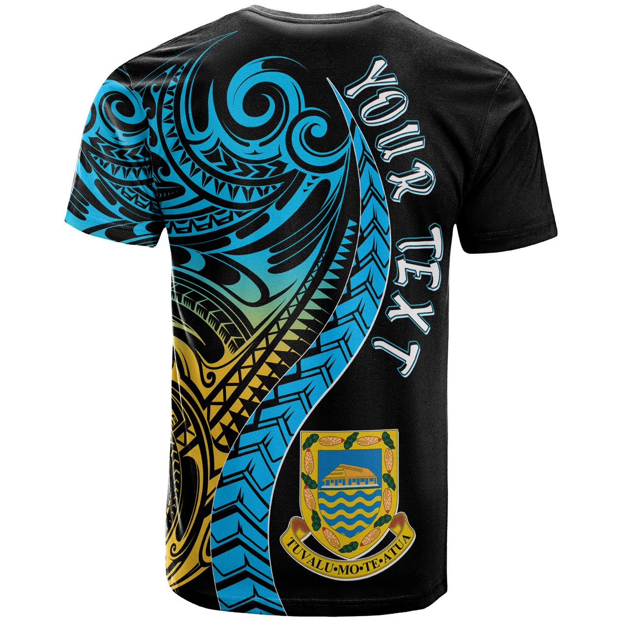 Tuvalu Polynesian T-Shirt - Custom Tuvalu Day with Polynesian Pattern T-Shirt