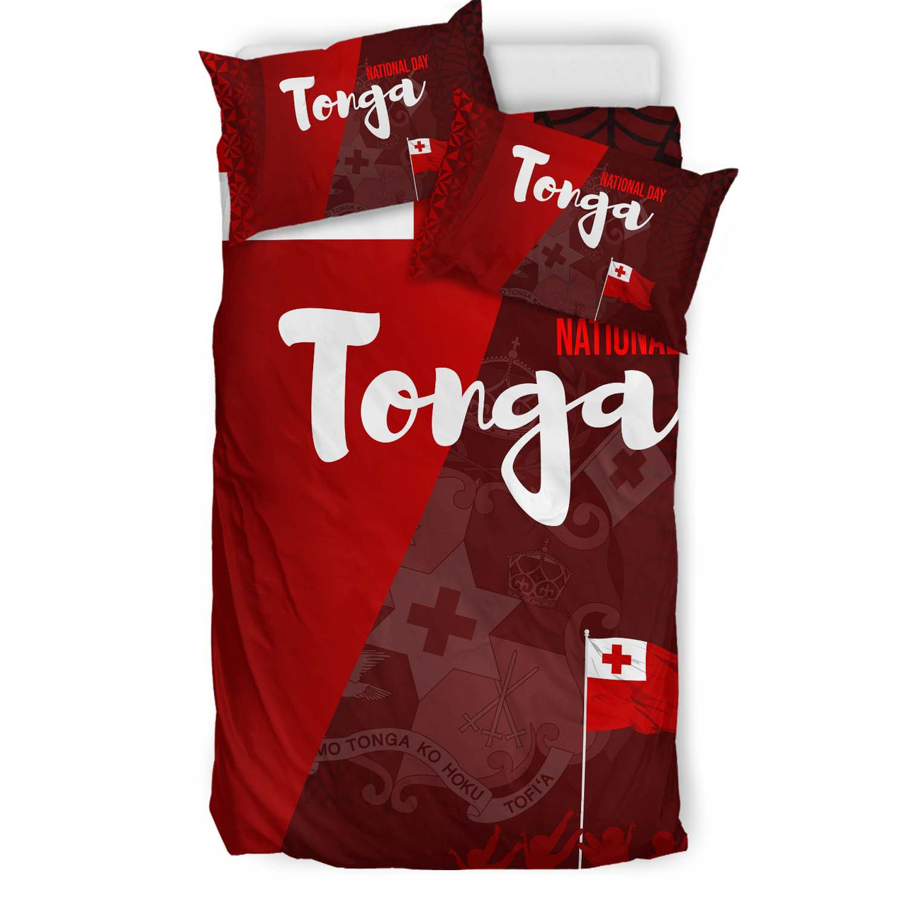 Tonga Bedding Set - National Day Tonga Coat Of Arms Polynesian