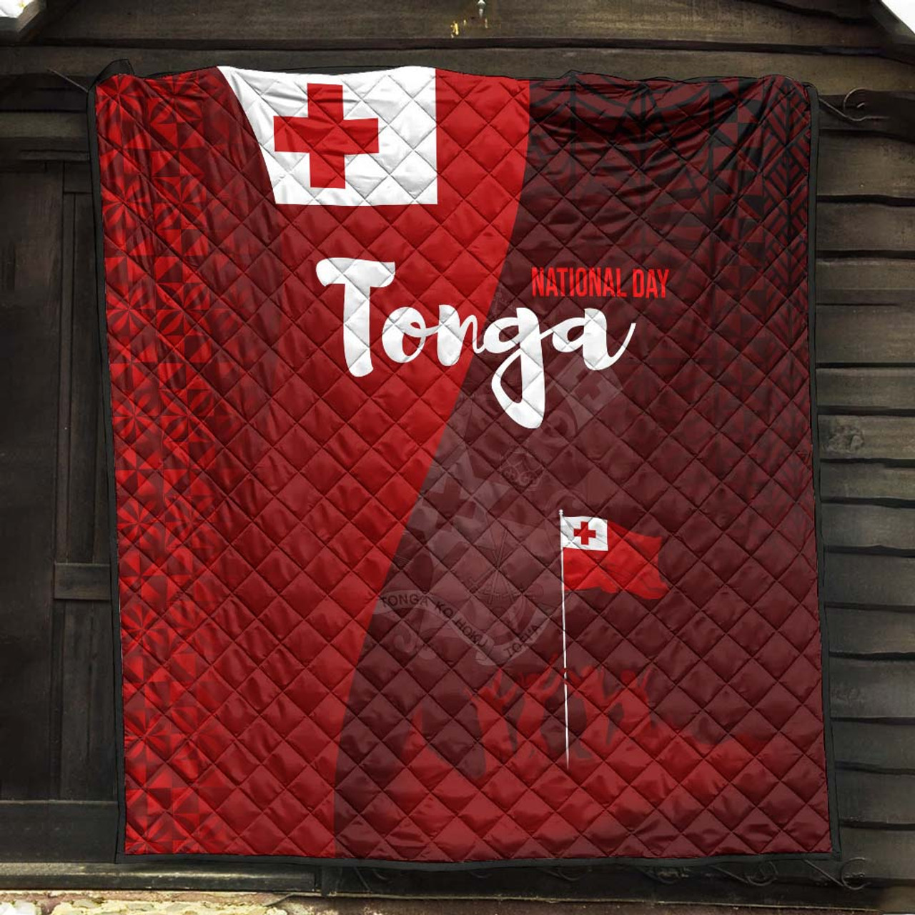 Tonga Premium Quilt - National Day Tonga Coat Of Arms Polynesian