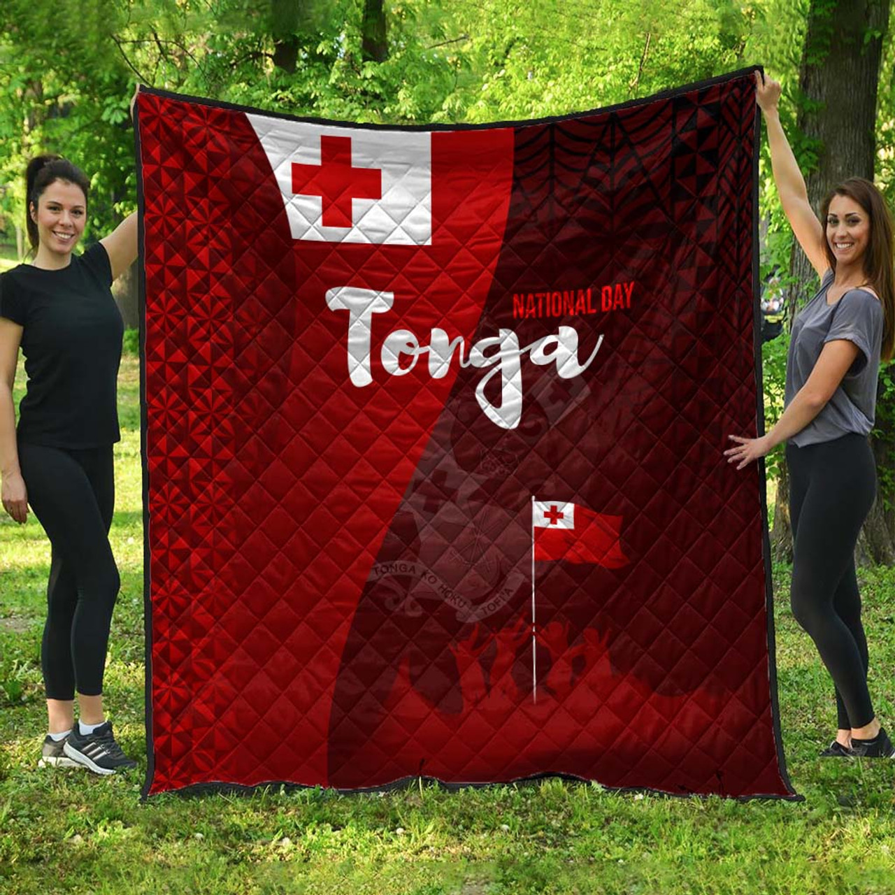 Tonga Premium Quilt - National Day Tonga Coat Of Arms Polynesian
