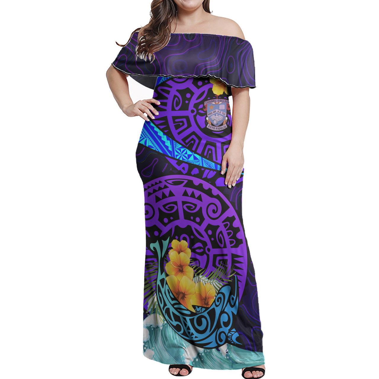 Chanel Colllege Woman Off Shoulder Long Dress - Tonga High School Polynesian