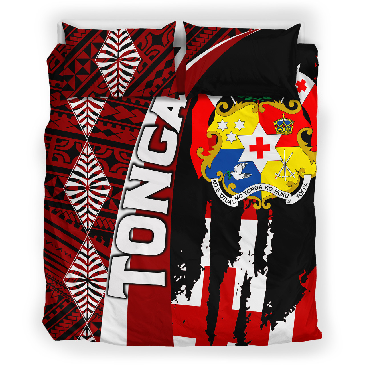 Tonga Bedding Set - Coat Of Arms Tapa Tonga Patterns