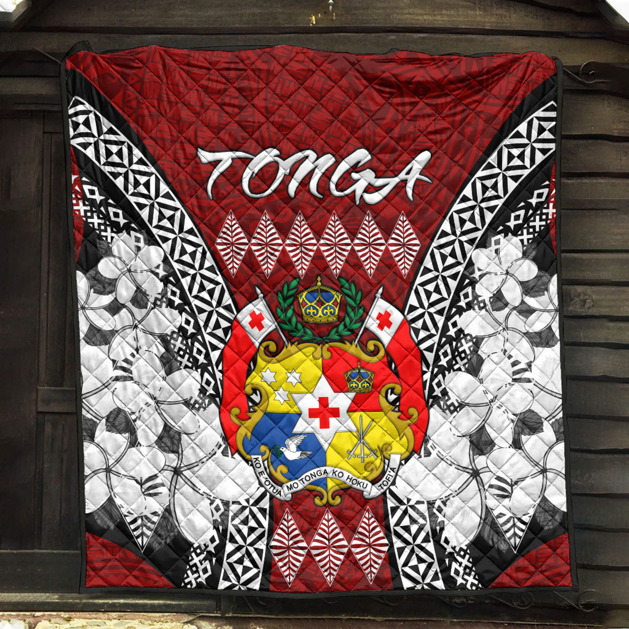 Tonga Premium Quilt - Pattern Inspired By Tonga And Polynesian With Coat Of Arms