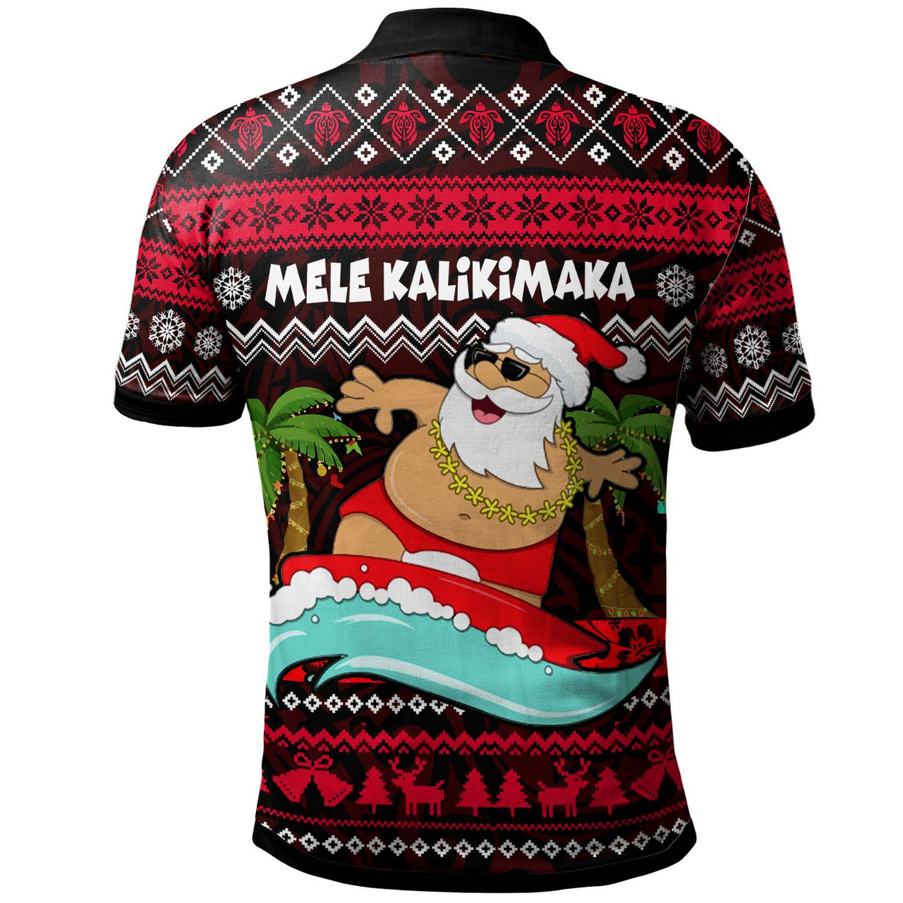 Hawaii Polynesian Polo Shirt - Custom Happy Mele Kalikimaka Christmas Polynesian Polo Shirt