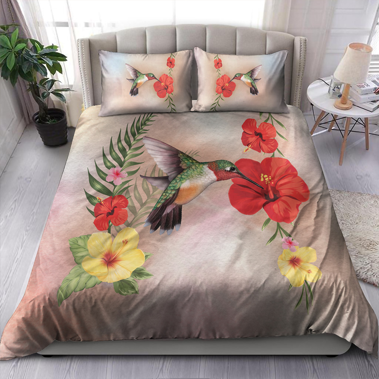 Hawaii Bedding Set Hibiscus Bird