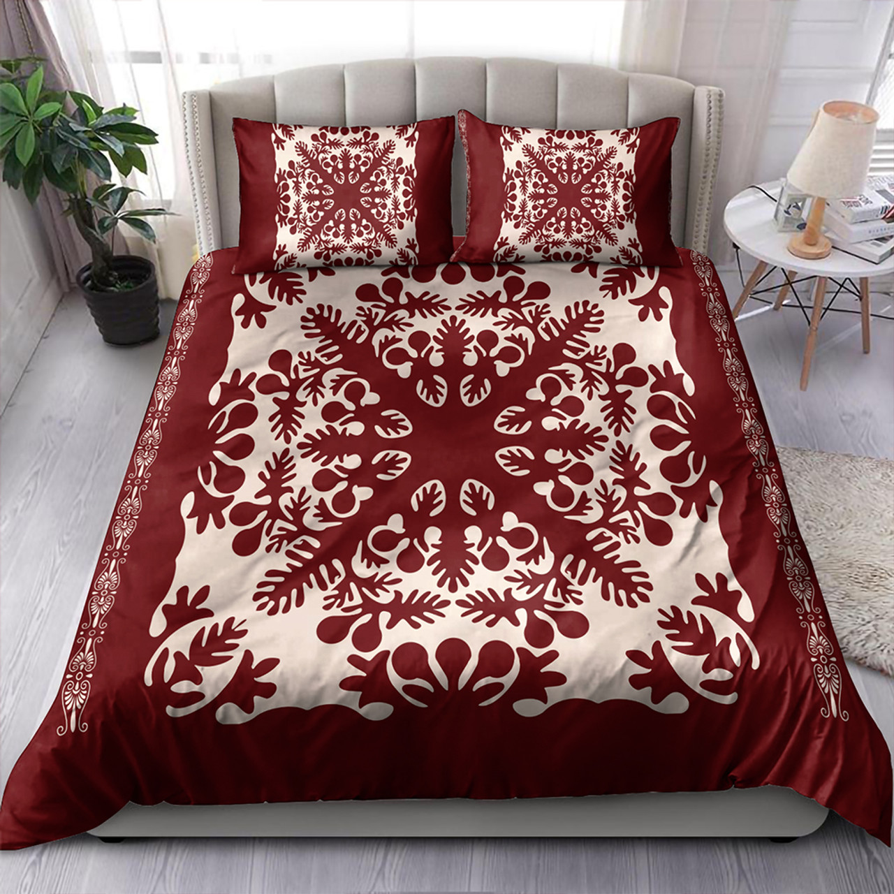 Hawaii Bedding Set Quilt Tradition Red