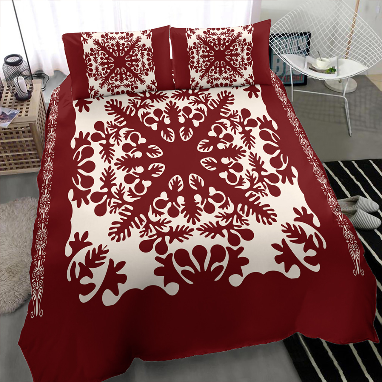 Hawaii Bedding Set Quilt Tradition Red