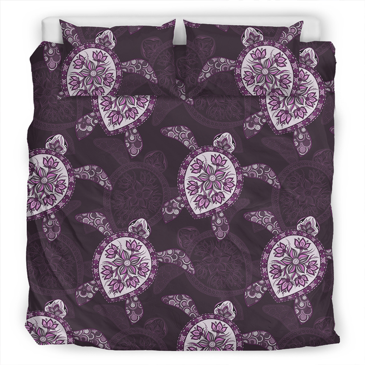 Hawaii Bedding Set Turtle Plumeria Violet