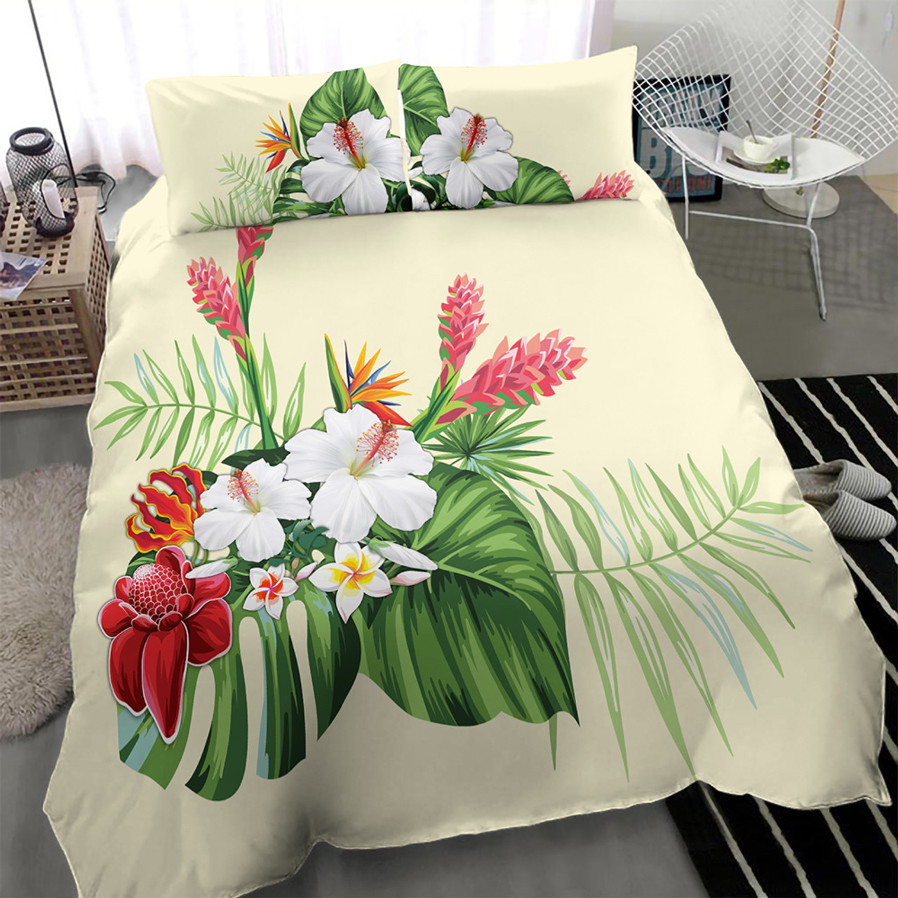 Hawaii Bedding Set Wonderful Hibiscus Flower