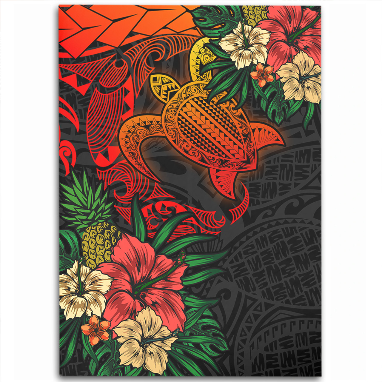 Hawaii Polynesian Turtle Tropical Area Rug