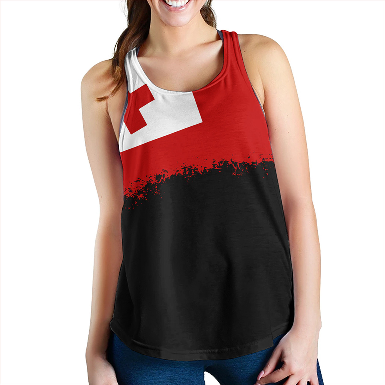 Tonga Women Tank Tonga Flag Grunge