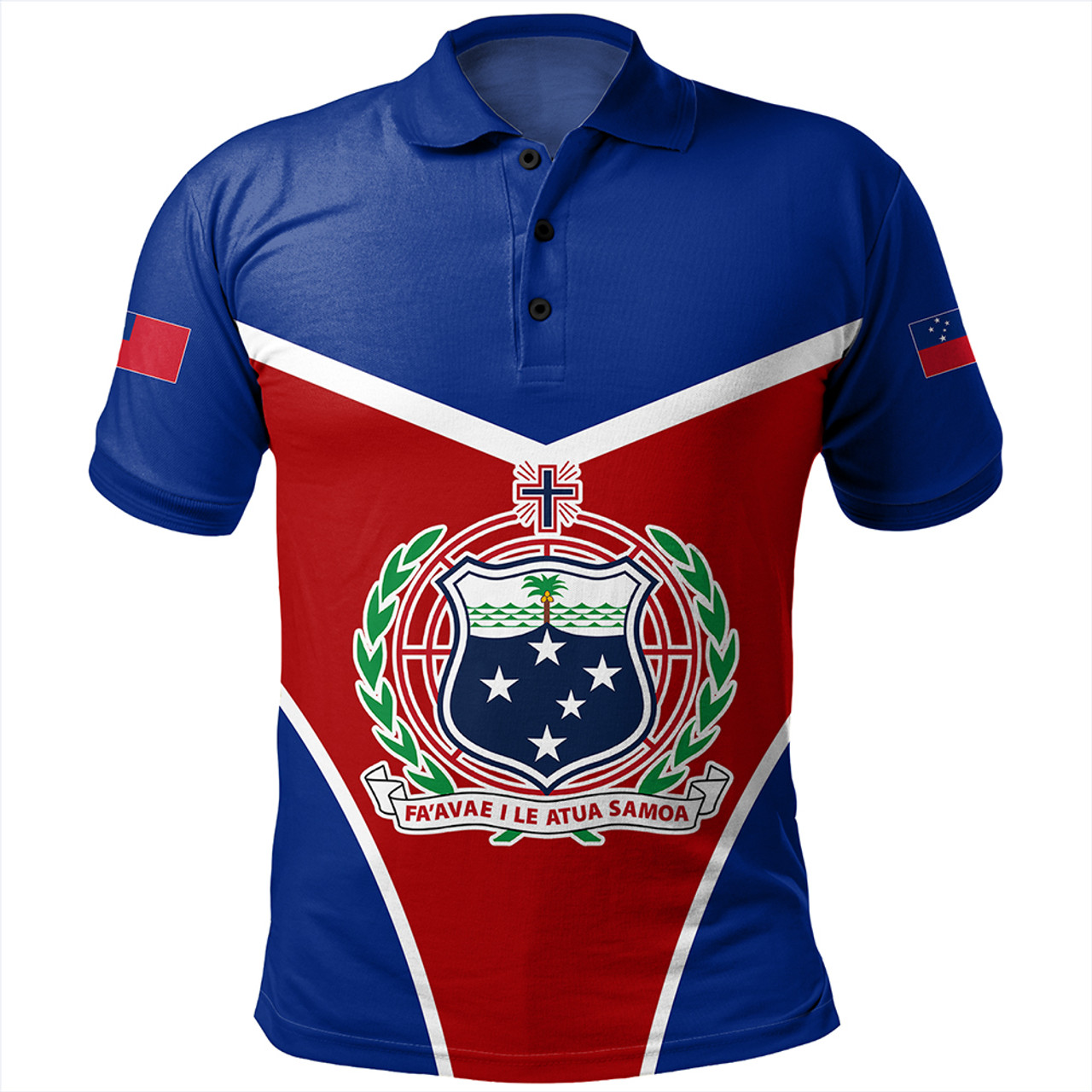 Samoa Polo Shirt Samoa Flag And Coat Of Arms Style