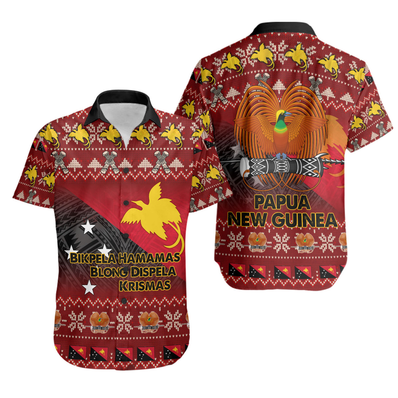 Papua New Guinea Short Sleeve Shirt - PNG Merry Christmas Short Sleeve Shirt