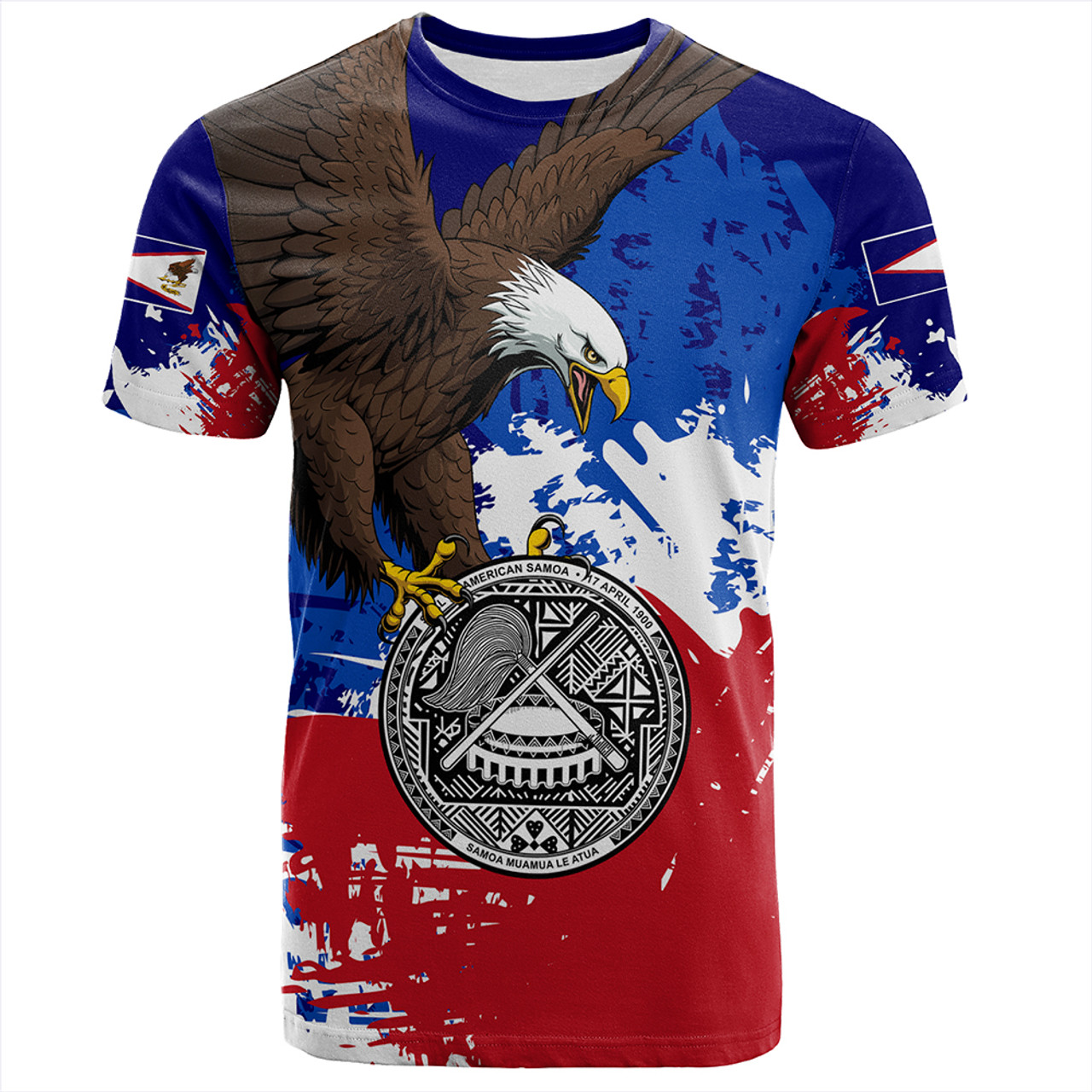 Samoa T-Shirt American Samoa Flag Eagle Grunge
