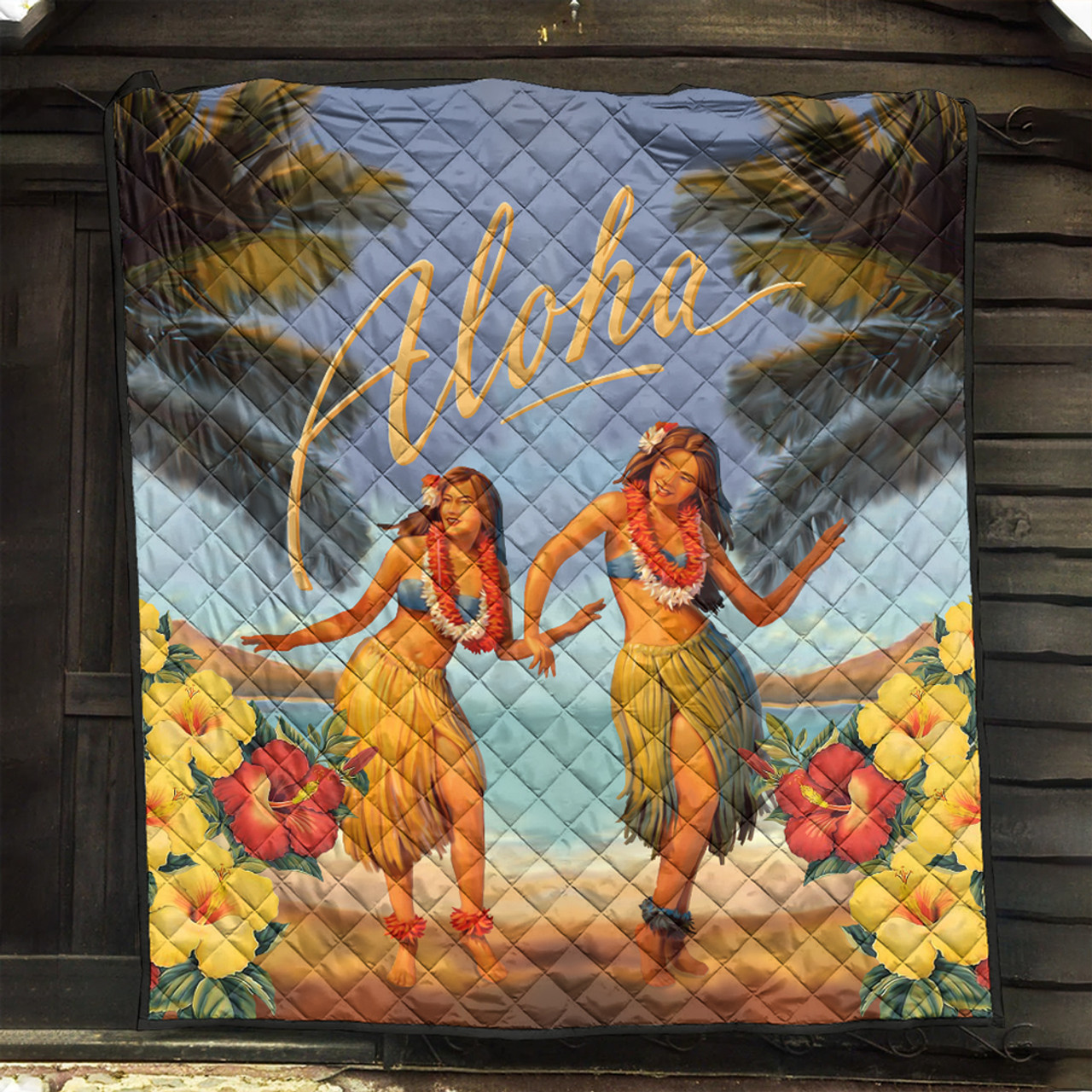 Hawaii Premium Quilt Aloha Hula Dance Hibiscus