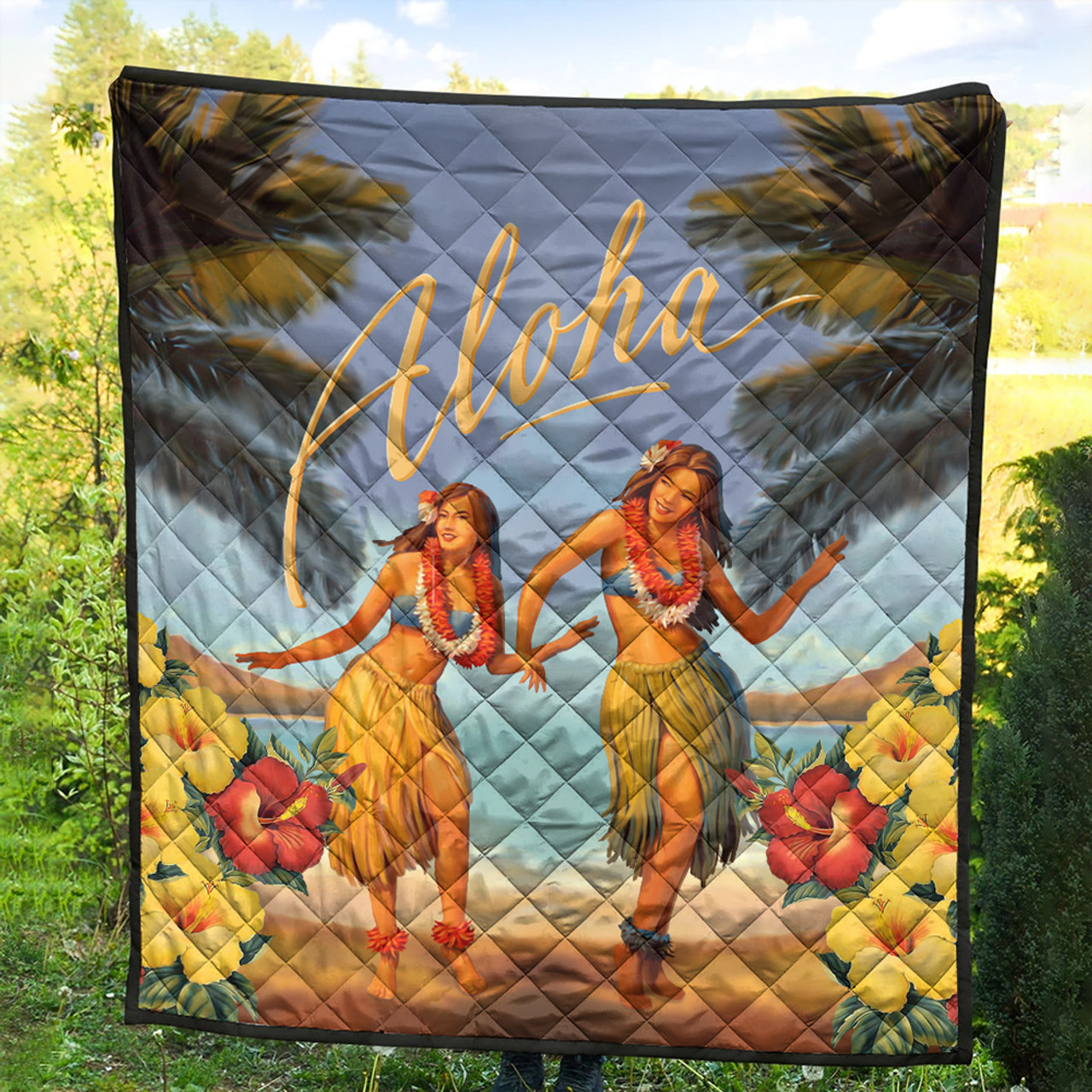 Hawaii Premium Quilt Aloha Hula Dance Hibiscus