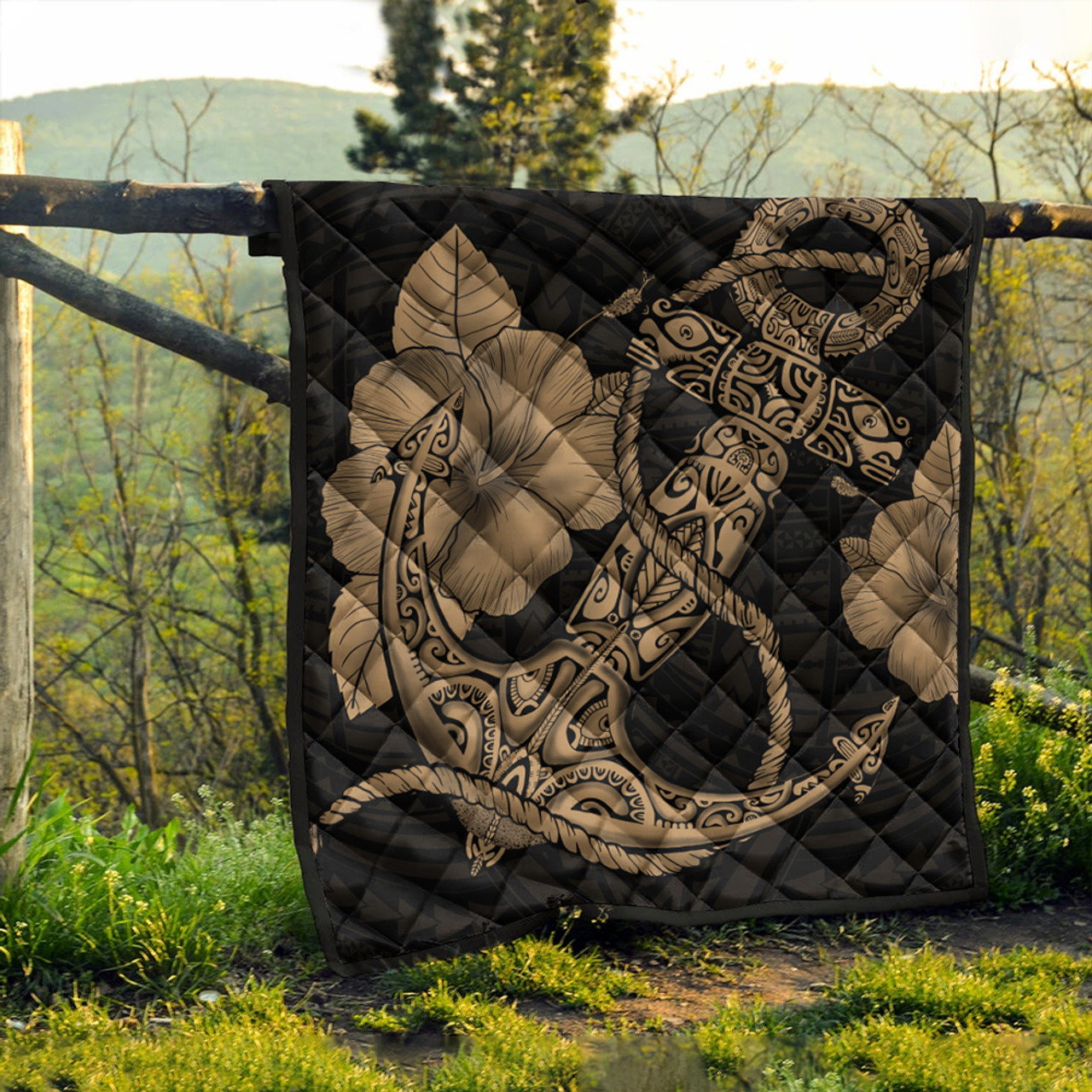 Hawaii Premium Quilt Anchor Poly Tribal Gold