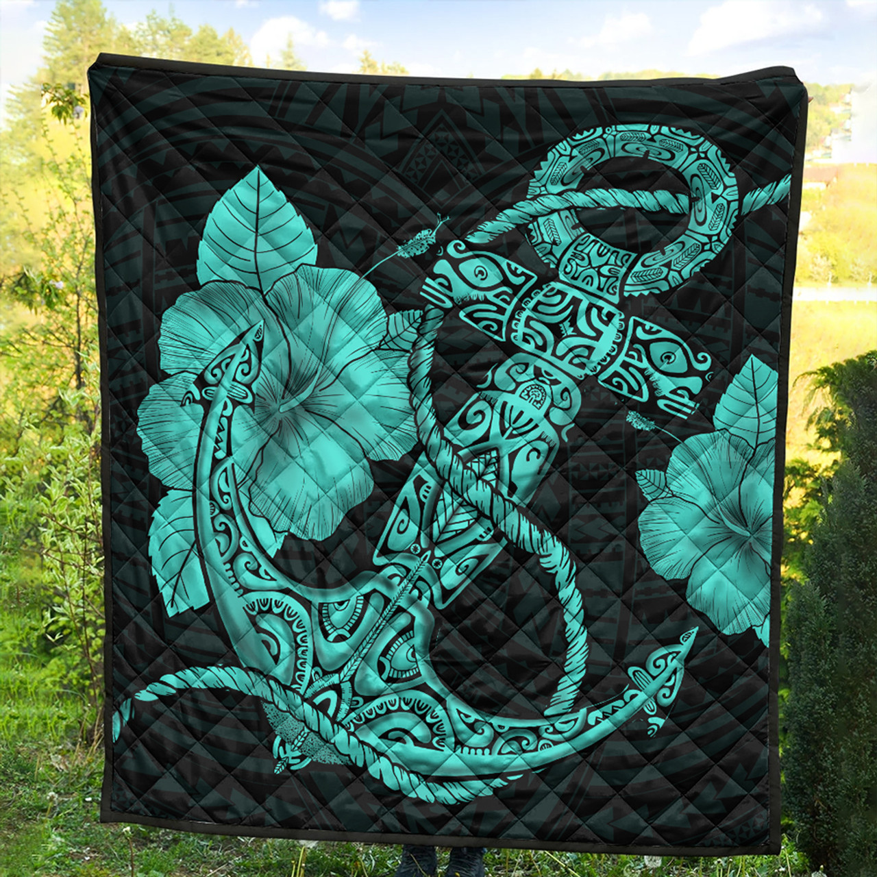 Hawaii Premium Quilt Anchor Poly Tribal Turquoise