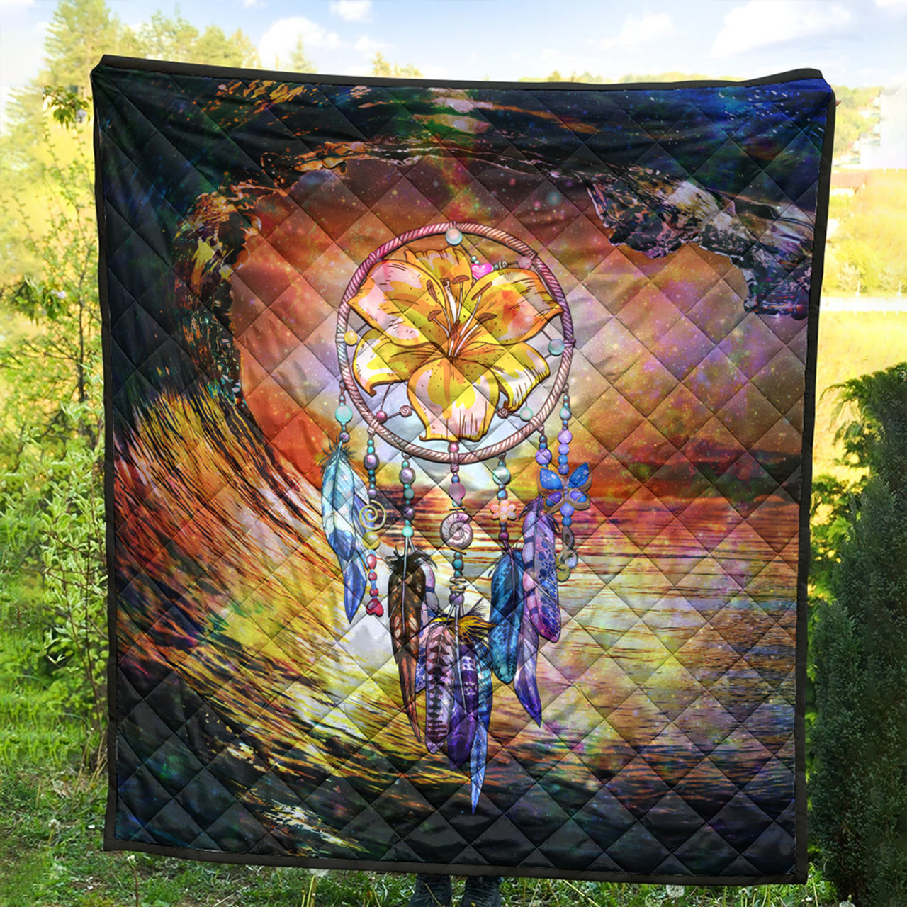 Hawaii Premium Quilt Hibiscus Dreamcatcher Wales Night