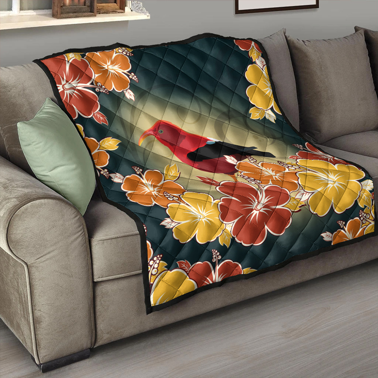 Hawaii Premium Quilt Honeycreeper Hibiscus