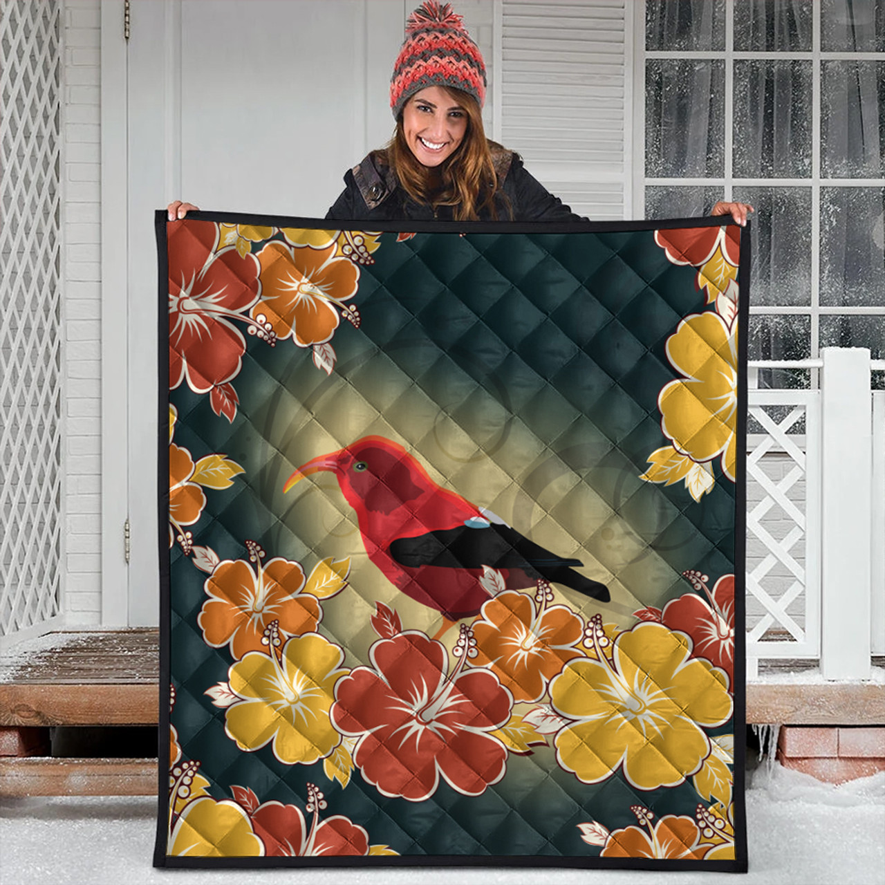 Hawaii Premium Quilt Honeycreeper Hibiscus