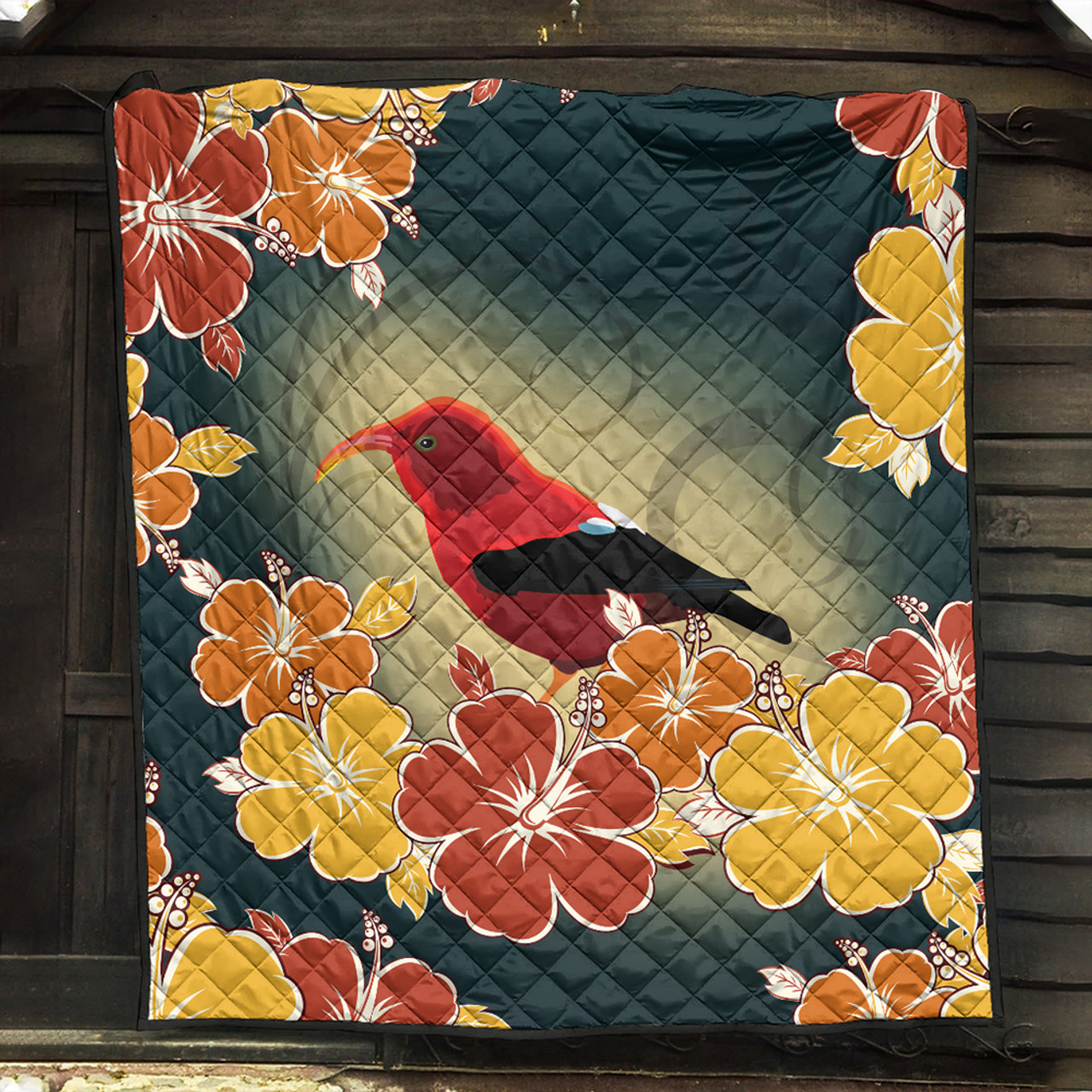 Hawaii Premium Quilt Honeycreeper Hibiscus