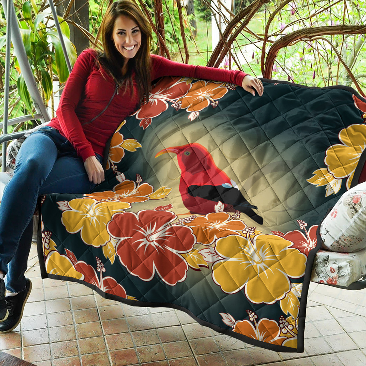 Hawaii Premium Quilt Honeycreeper Hibiscus