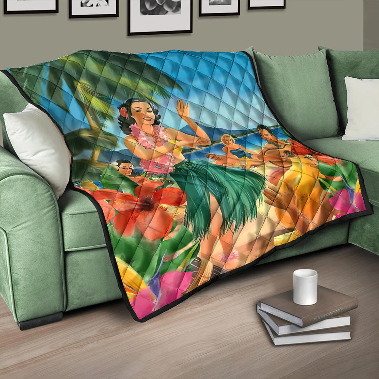 Hawaii Premium Quilt Hula Dance On Beach