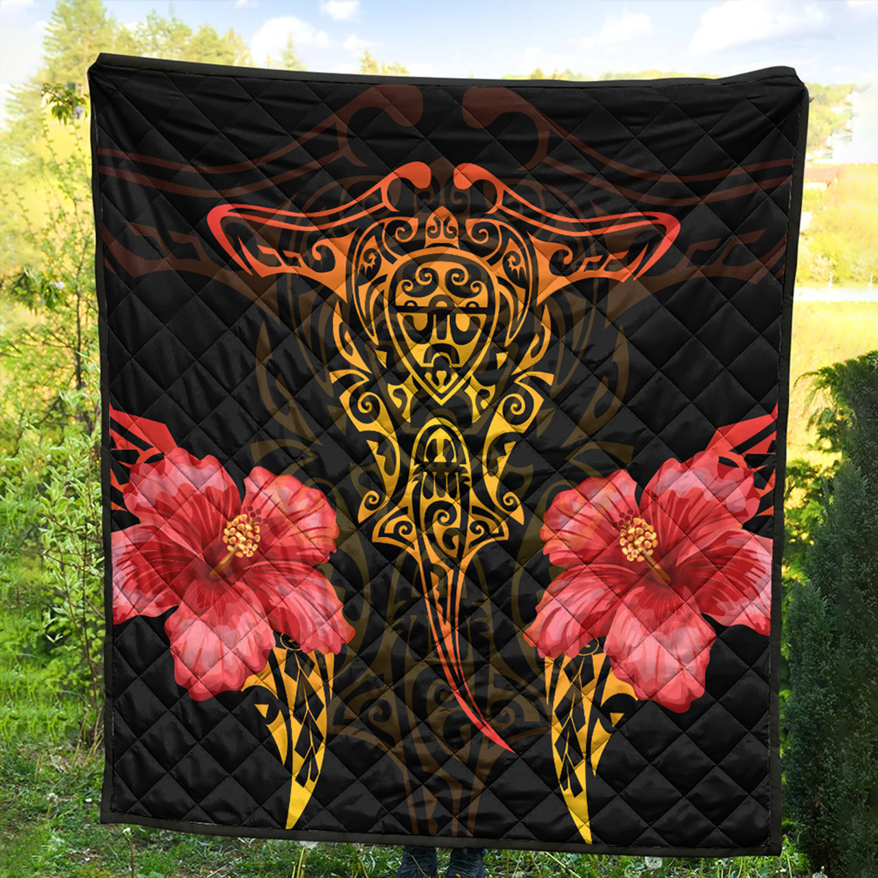 Hawaii Premium Quilt Polynesian Hibiscus Animal