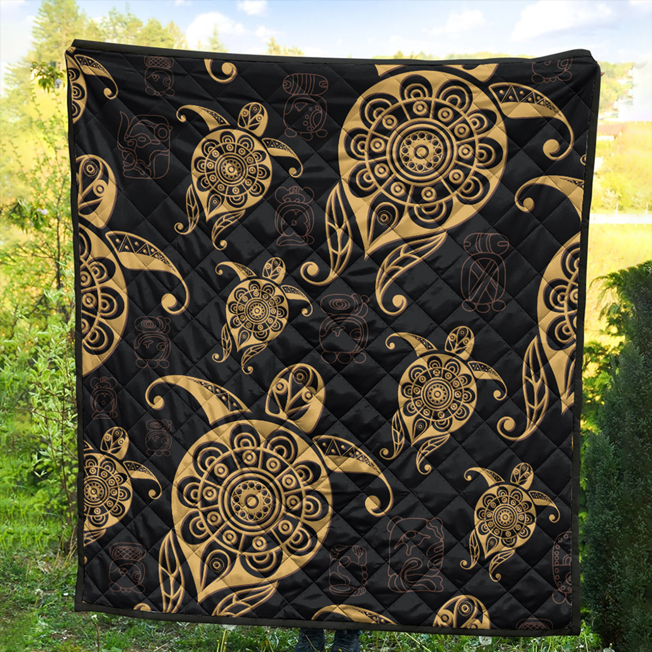 Hawaii Premium Quilt Turtle Pattern Golden