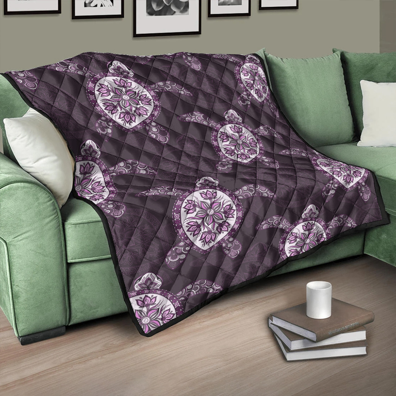 Hawaii Premium Quilt Turtle Plumeria Violet