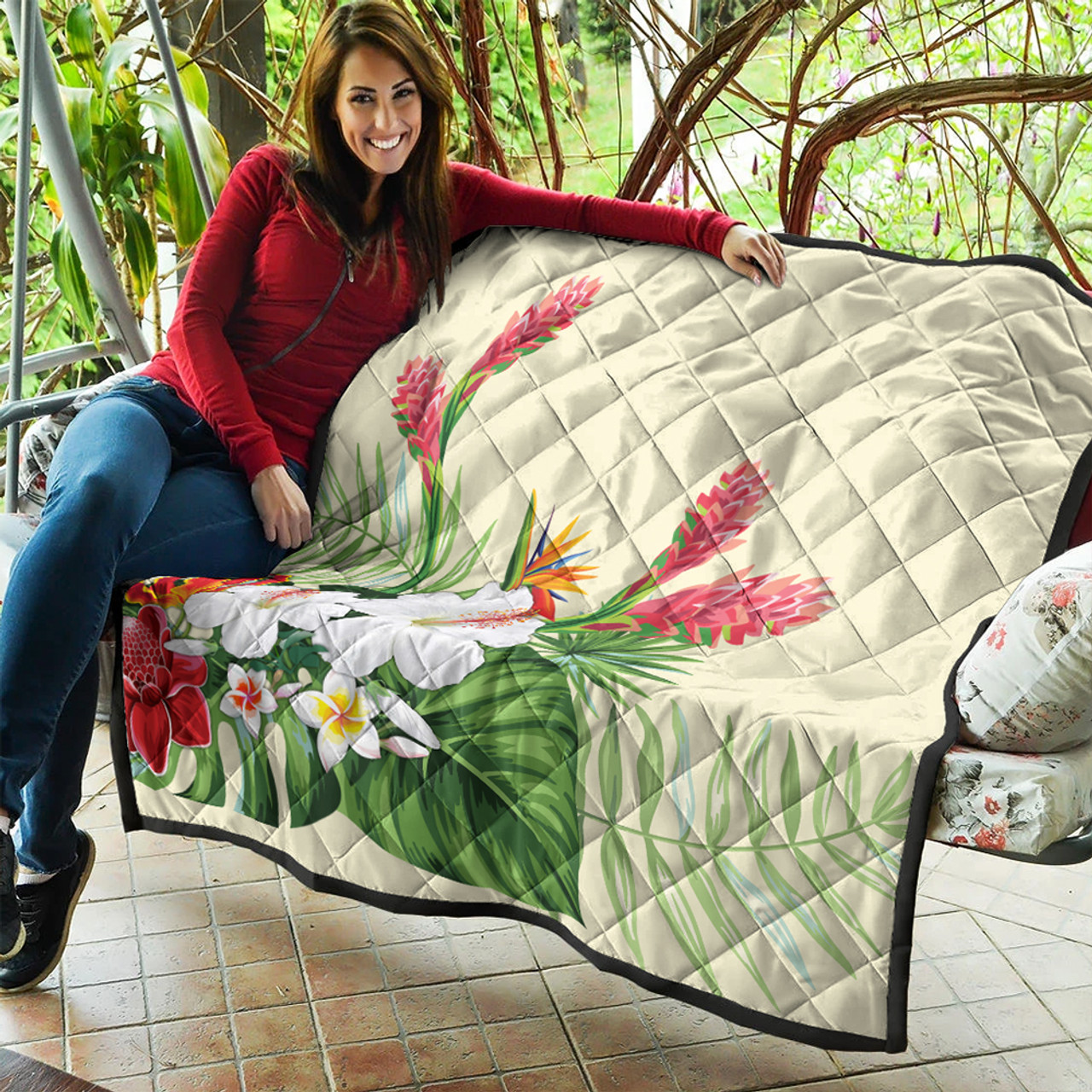 Hawaii Premium Quilt Wonderful Hibiscus Flower