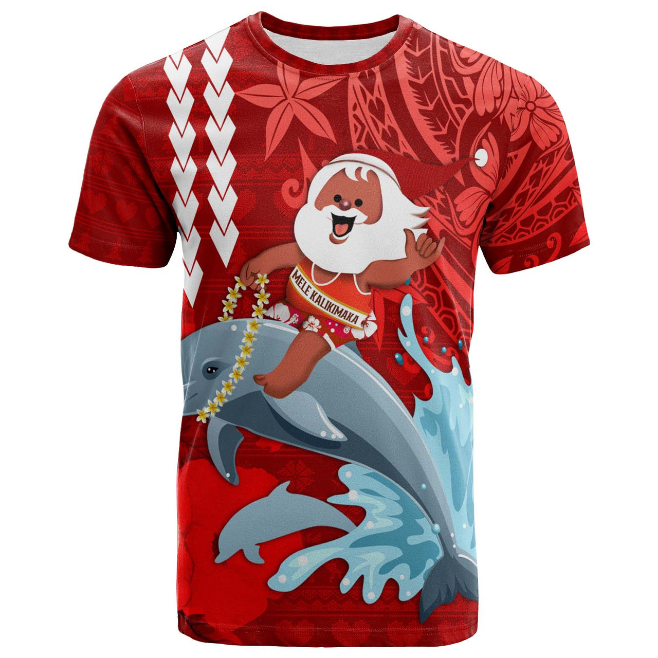 Hawaii Polynesian Christmas T-shirt - Custom Polynesian Santa Christmas Ugly Hawaii T-shirt