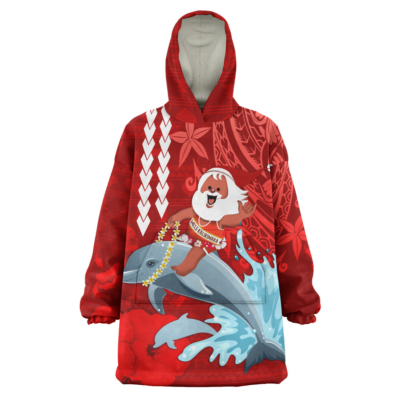 Hawaii Polynesian Christmas Snug Hoodie - Polynesian Santa Christmas Ugly Hawaii Oodie Blanket