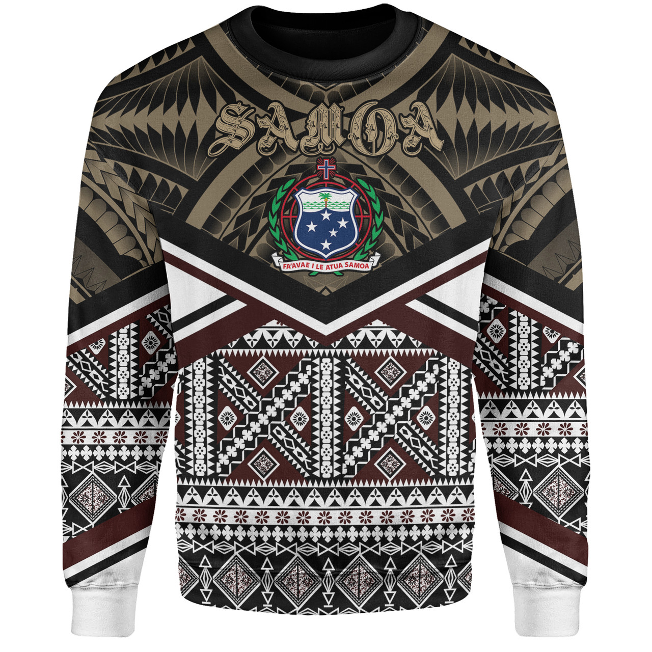 Samoa Sweatshirt - Samoa Masi Dobby Coat Of Arms