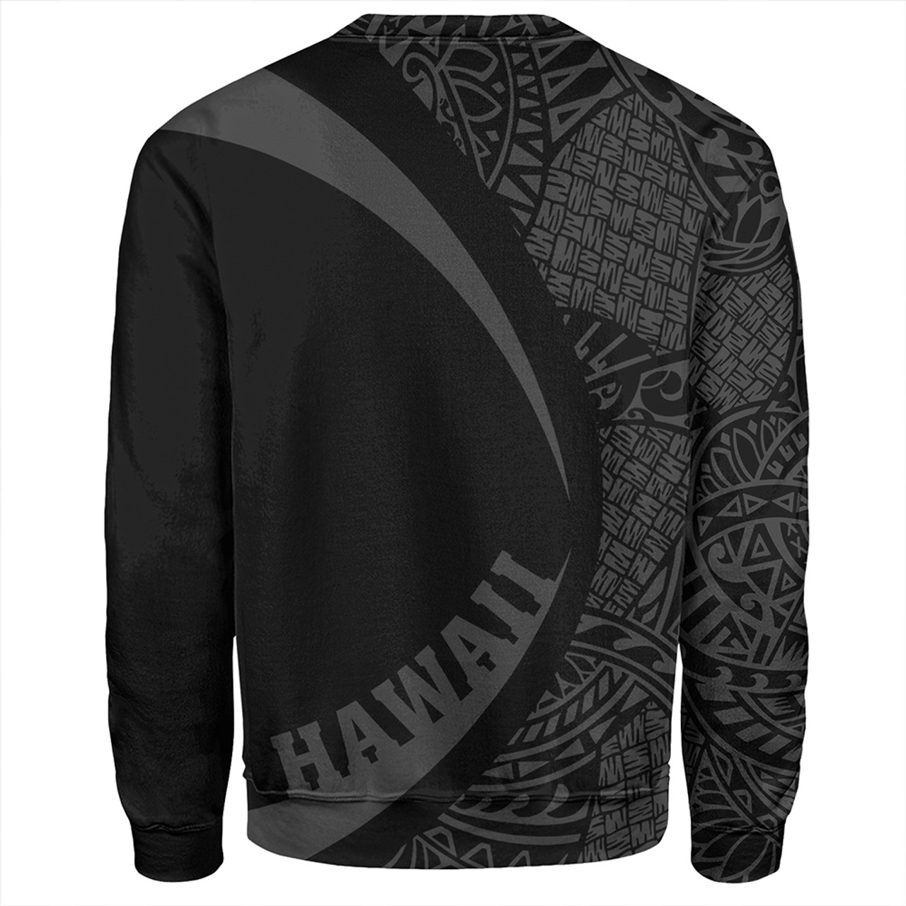 Hawaii Sweatshirt Kanaka Maoli Hawaiian Map Lauhala Gray Circle