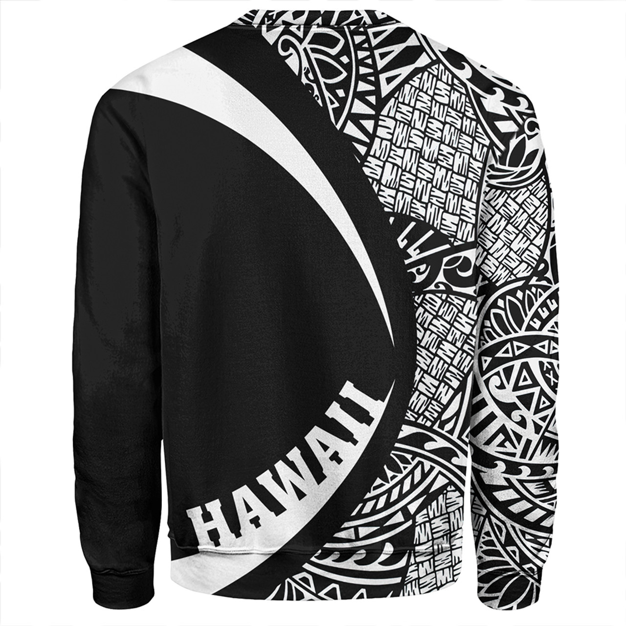 Hawaii Sweatshirt Kanaka Maoli Hawaiian Map Lauhala White Circle