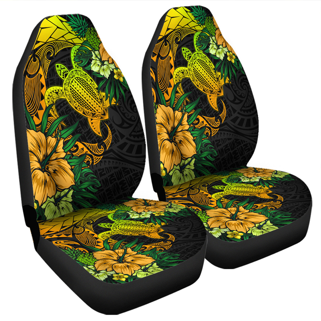 Hawaii Car Seat Covers Hawaii Polynesian Turtle Tropical Gardient Yellow