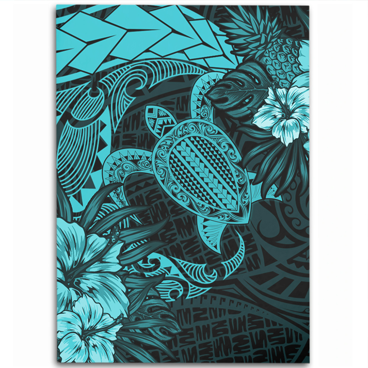 Hawaii Area Rug Hawaii Polynesian Turtle Tropical Turquoise