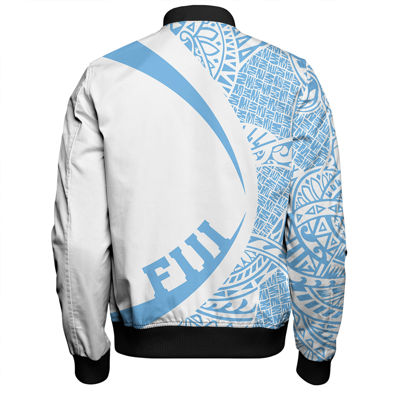 Fiji Bomber Jacket Coat Of Arm Lauhala Circle