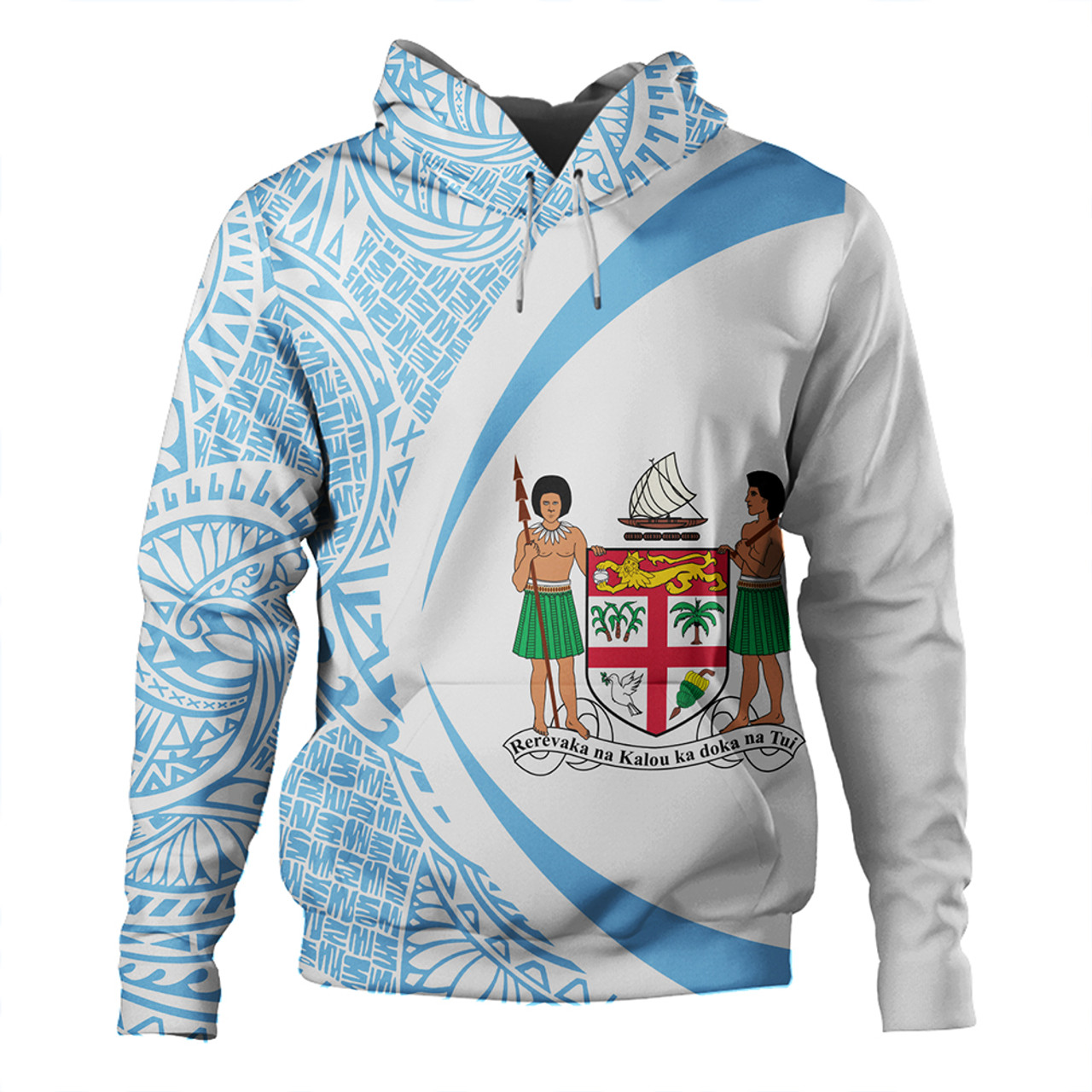 Fiji Hoodie Coat Of Arm Lauhala Circle