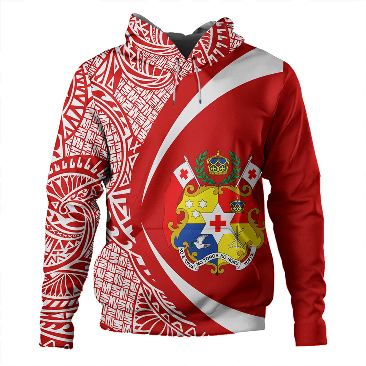 Tonga Hoodie Coat Of Arm Lauhala Circle