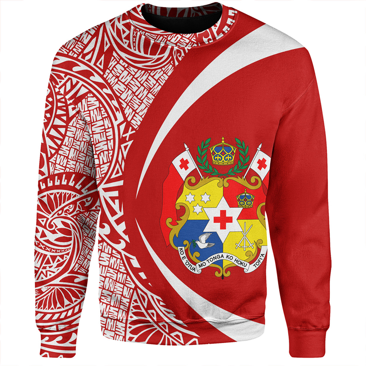 Tonga Sweatshirt Coat Of Arm Lauhala Circle
