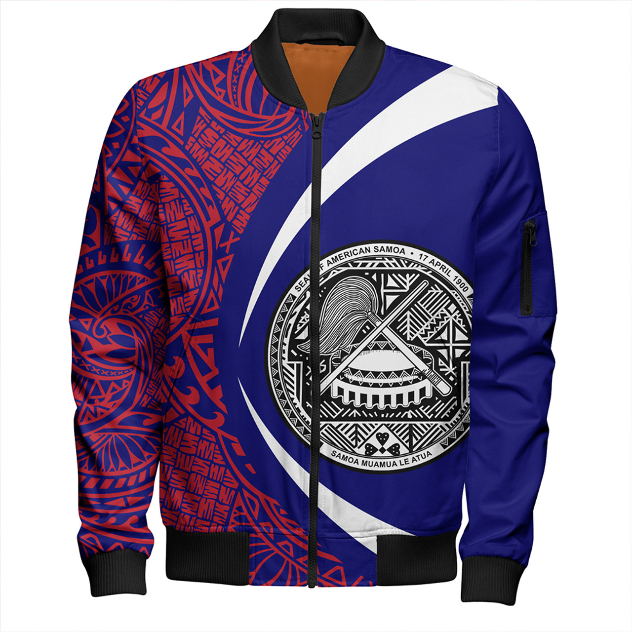 Samoa Bomber Jacket American Samoa Coat Of Arm Lauhala Circle